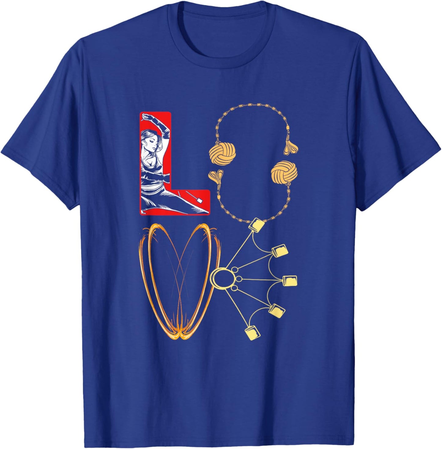 Fire Spinner Love Fire Spinning Equipment T-Shirt - T-Shirt | Royal