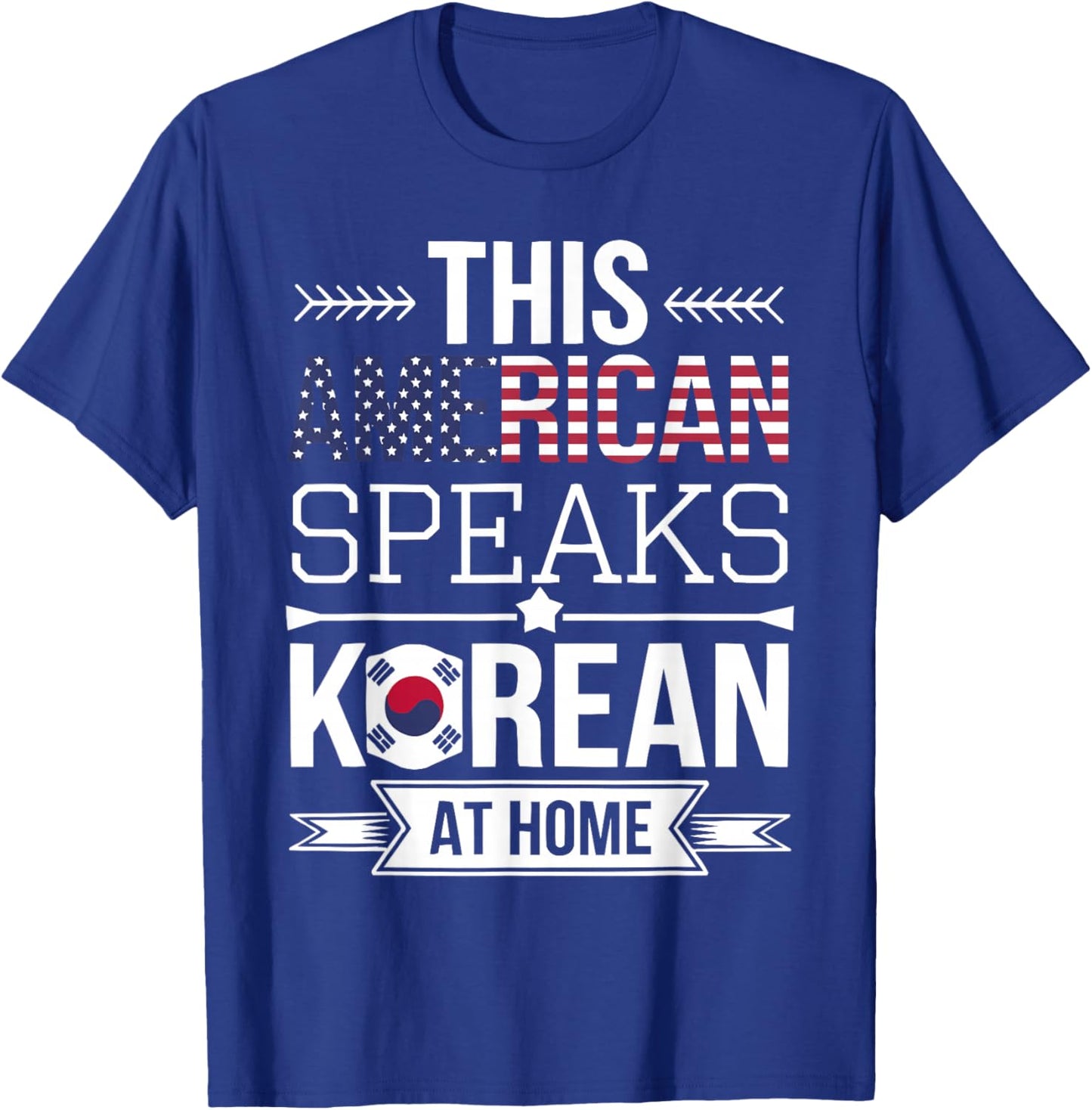 Half American Half Korean USA Flag South Korea America T-Shirt - T-Shirt | Royal