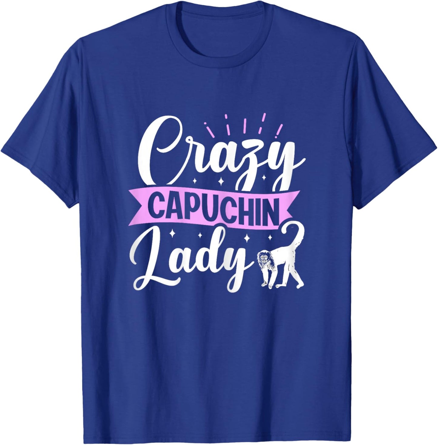Crazy Capuchin Lady Design for a Capuchin Monkey fan T-Shirt - T-Shirt | Royal