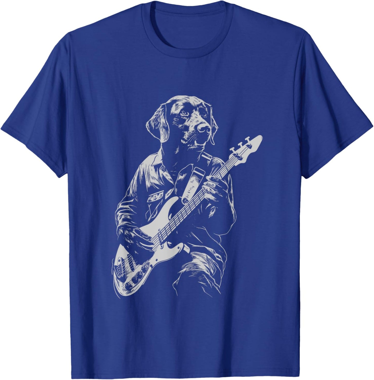 Funny Chocolate Labrador Bass Guitar Music Lover Men Women T-Shirt - T-Shirt | Royal
