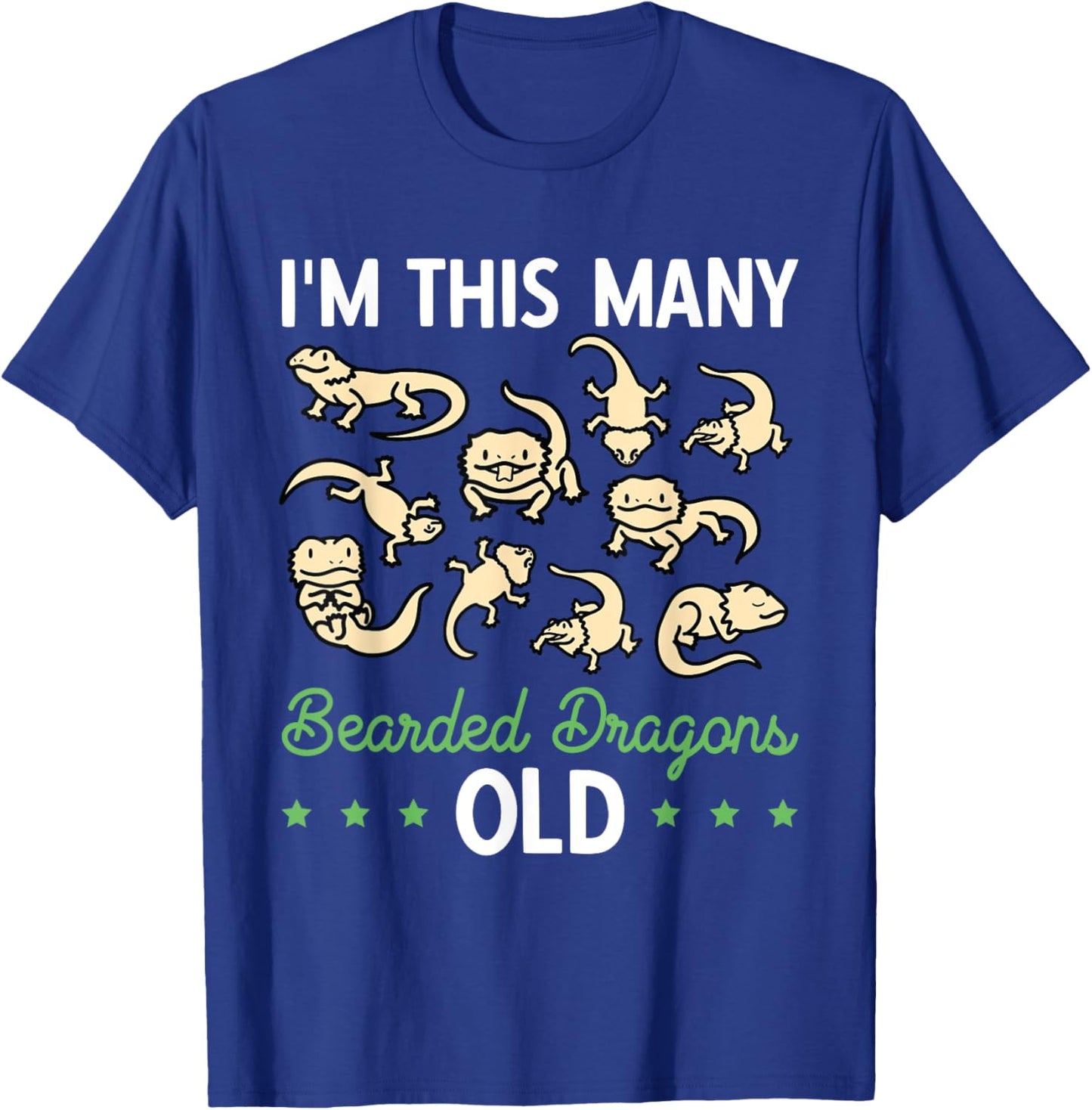 I'm This Many Bearded Dragons Old Reptile 10th Birthday T-Shirt - T-Shirt | Royal