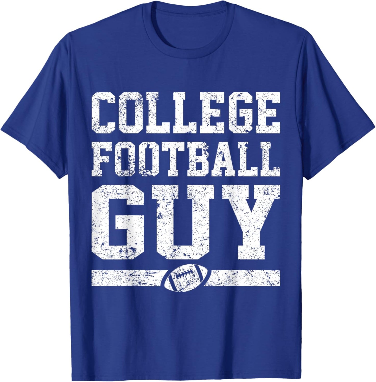 Vintage Funny College Football T-Shirt - T-Shirt | Royal