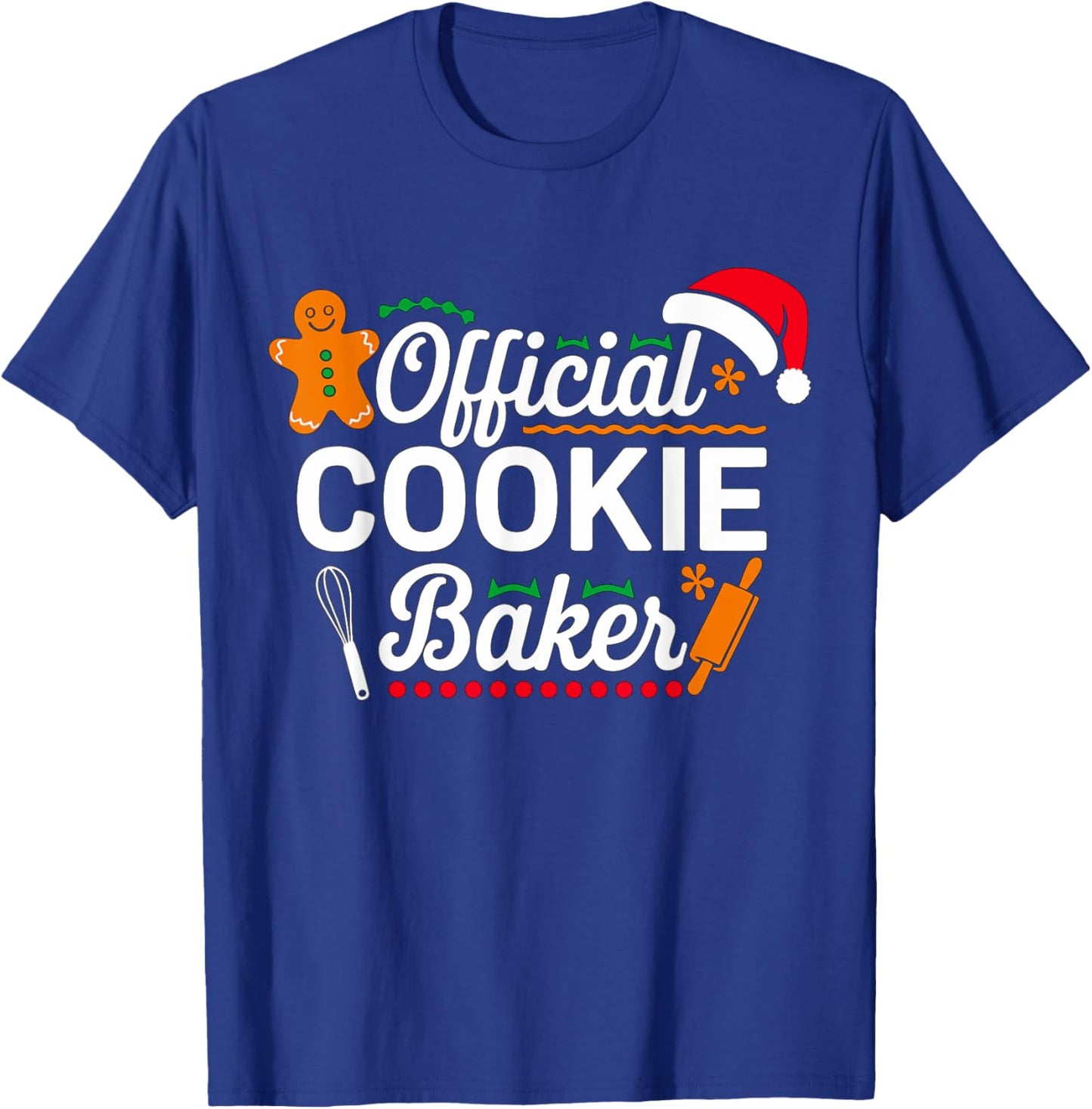 Official Cookie Baker Christmas Costume Mom Xmas T-Shirt - T-Shirt | Royal