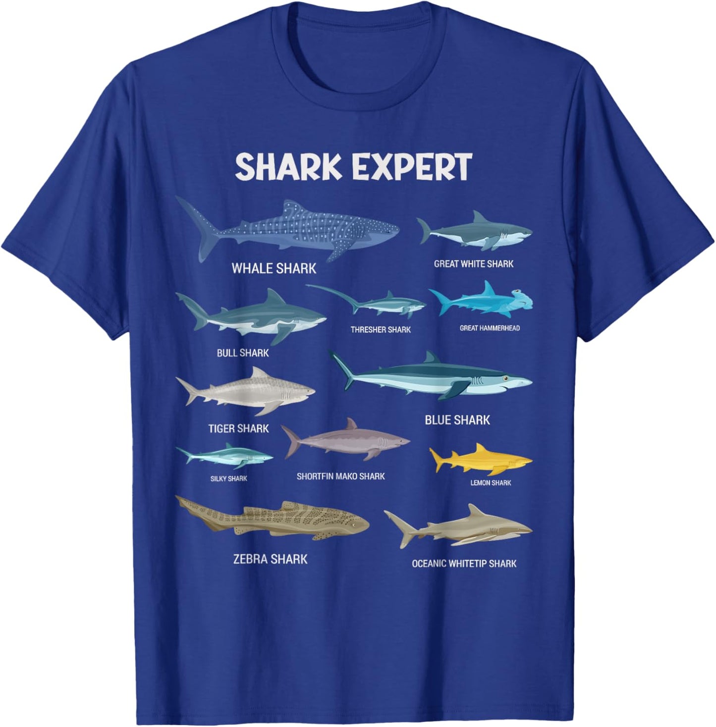 Shark Species , Kids & Toddler Boys Shark T-Shirt - T-Shirt | Royal