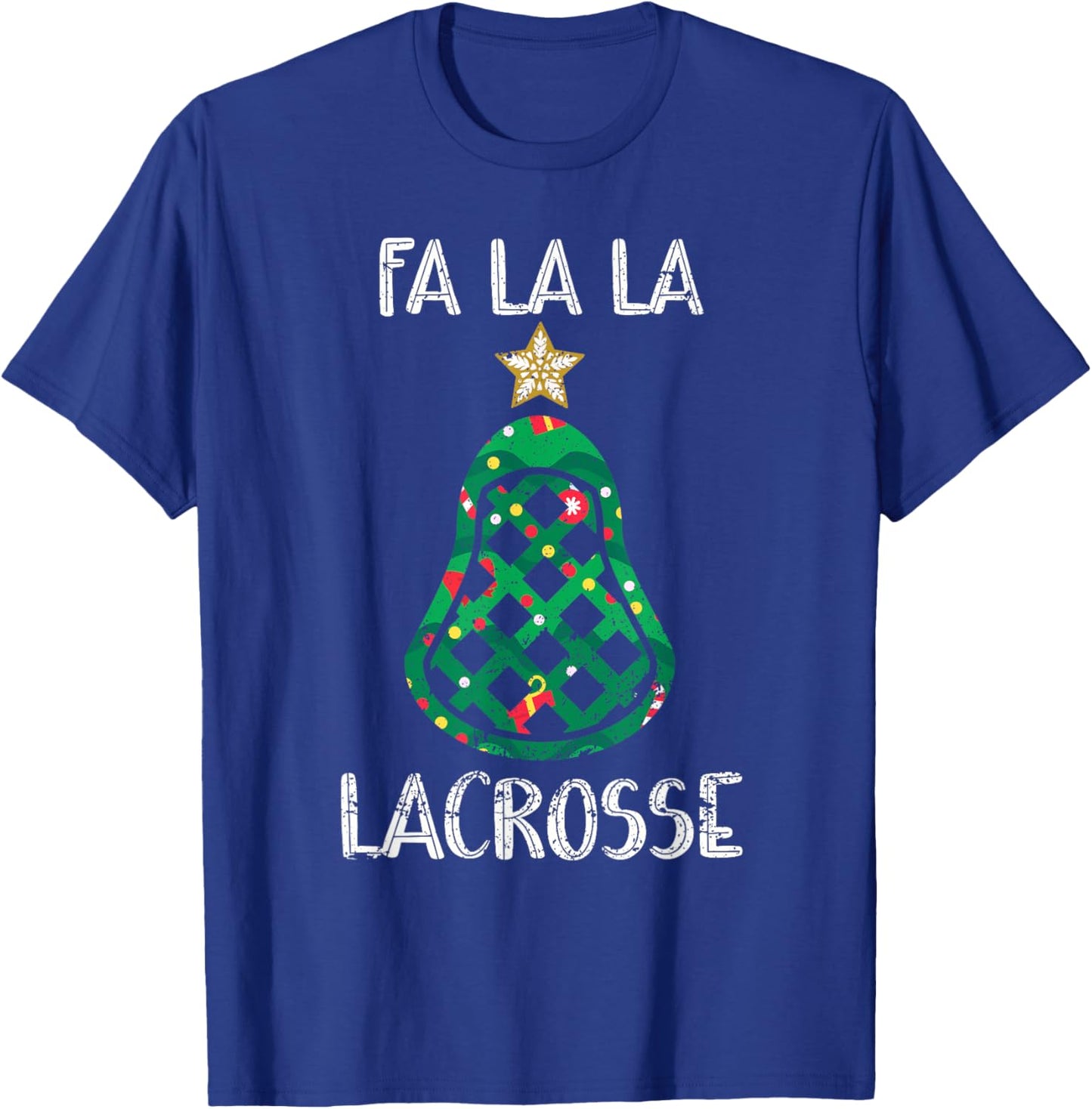Funny Fa La Lacrosse Player Lax Christmas T-Shirt - T-Shirt | Royal