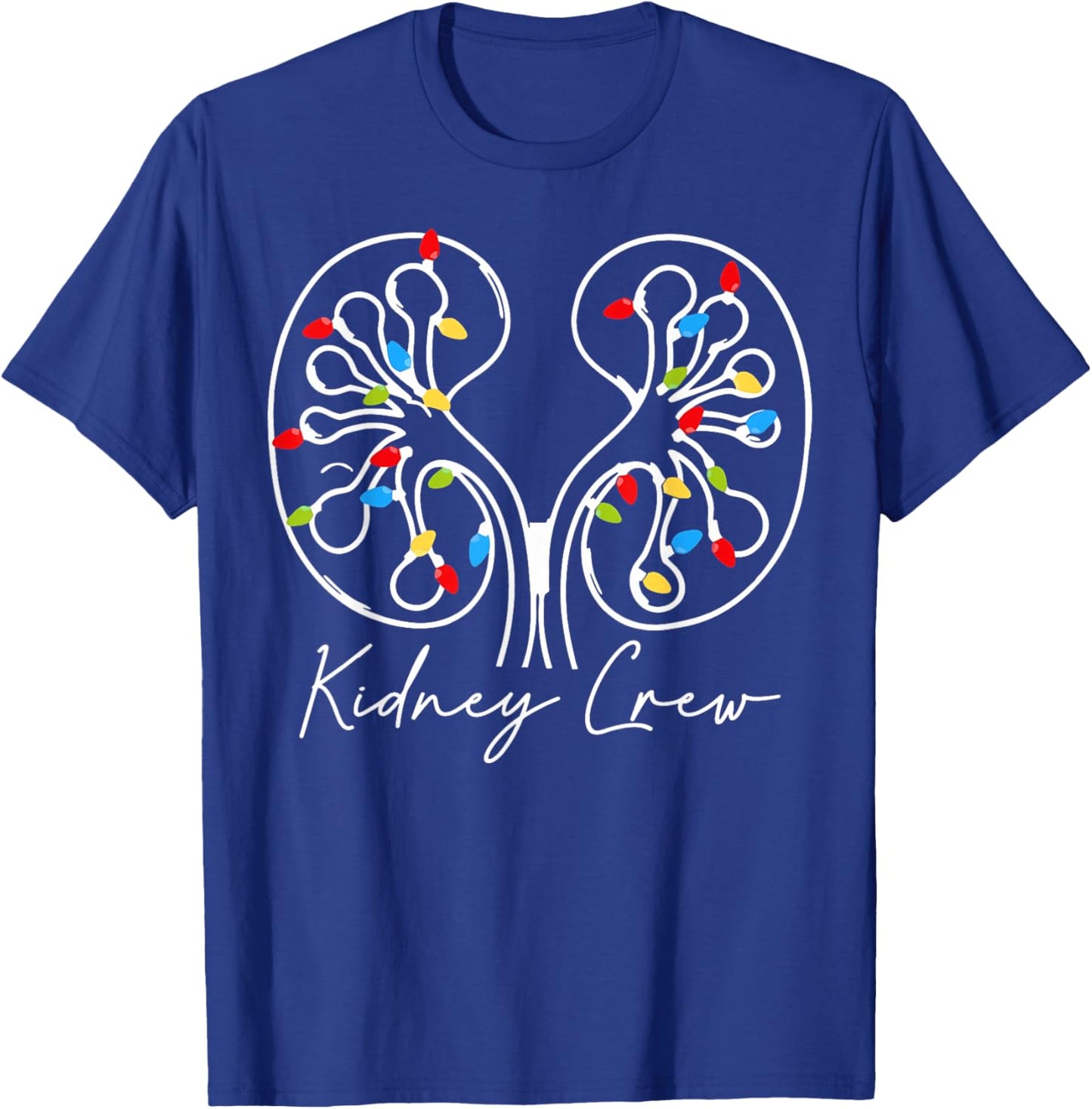Christmas Lights Kidney Crew Dialysis Nurse Nephrology Squad T-Shirt - T-Shirt | Royal