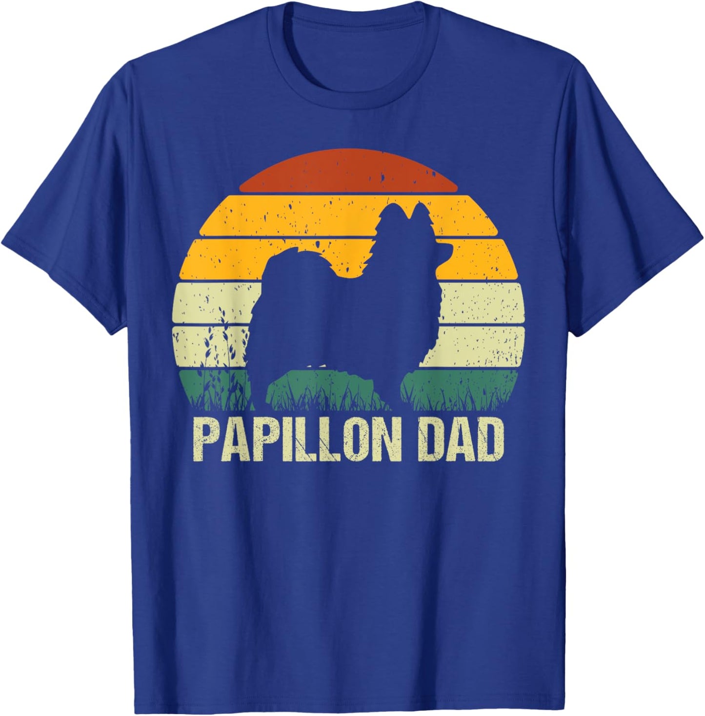 Papillon Gift Dog Fathers Day Dog Owner Pet Papillon Dad Women T-Shirt - T-Shirt | Royal