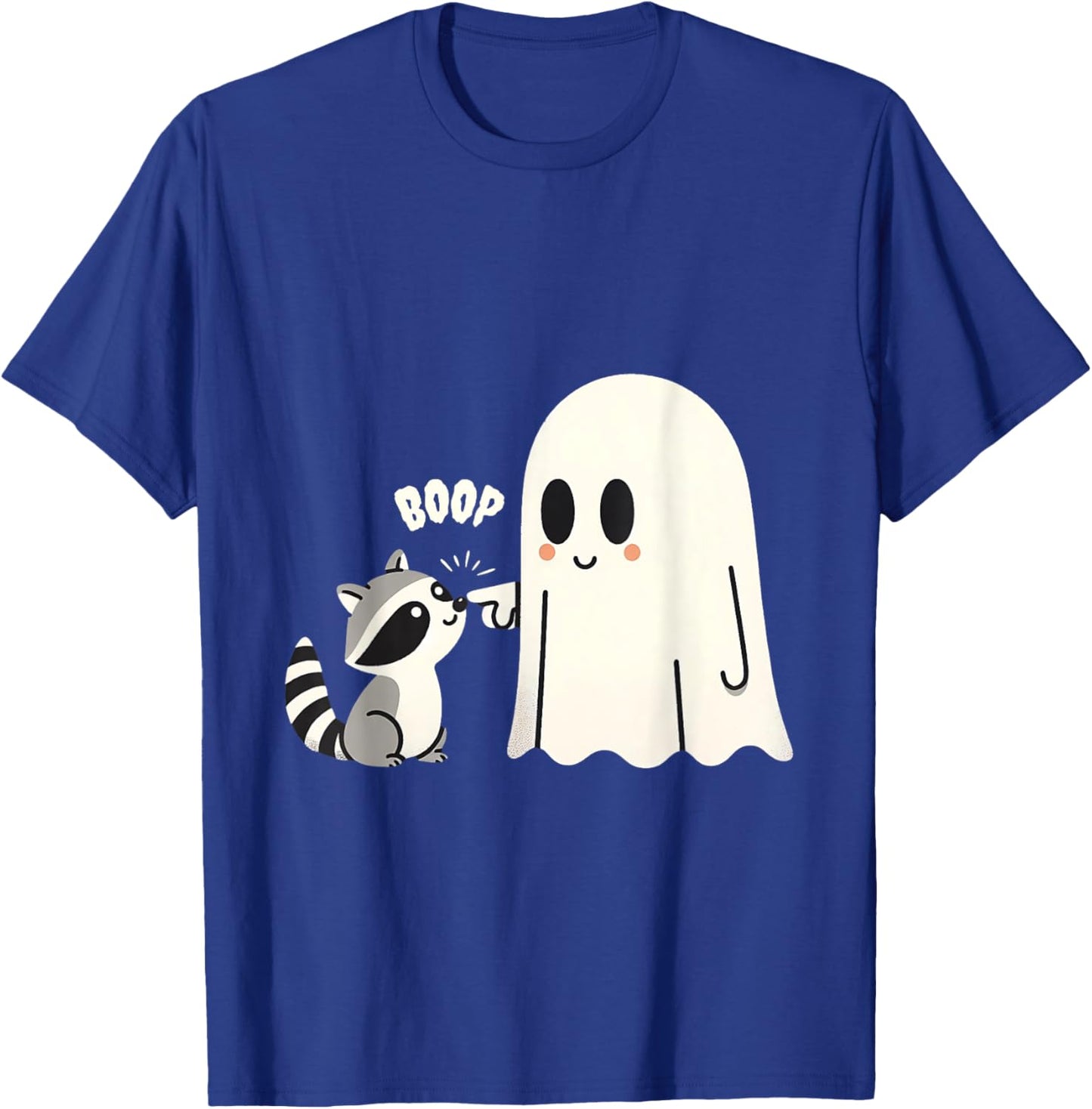 Raccoon Vintage Ghost Boop Men Women Funny Halloween Racoon T-Shirt - T-Shirt | Royal