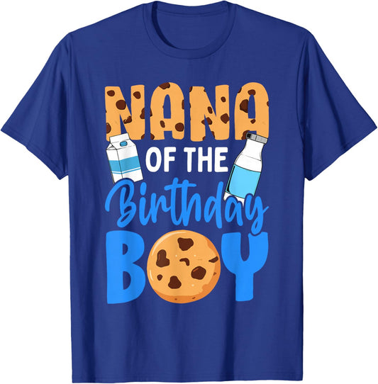 Nana of the birthday boy Milk and Cookies 1st birthday T-Shirt - T-Shirt | Royal