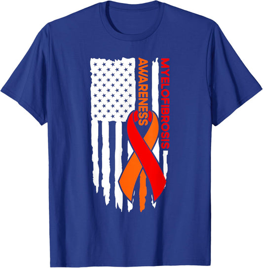 Myelofibrosis Awareness Flag Myelofibrosis T-Shirt - T-Shirt | Royal