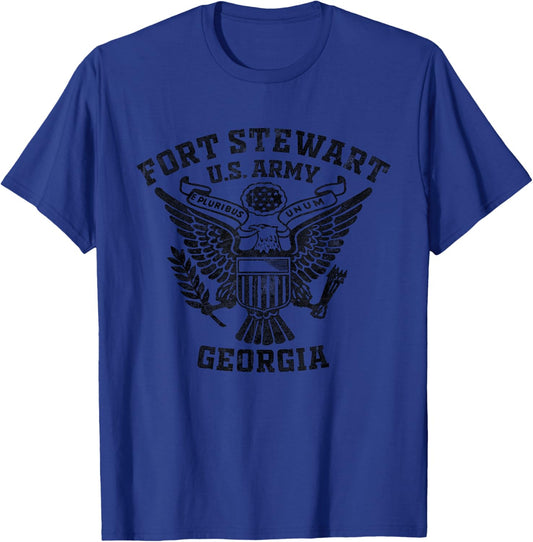 Fort Stewart US Military Base Georgia GA Ft Stewart Vintage T-Shirt - T-Shirt | Royal