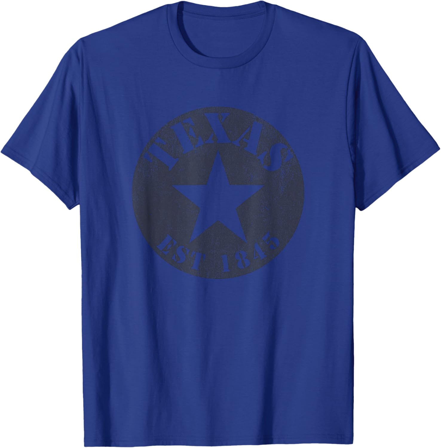 Vintage Texas Retro 1845 Lone Star State Distressed T-Shirt - T-Shirt | Royal