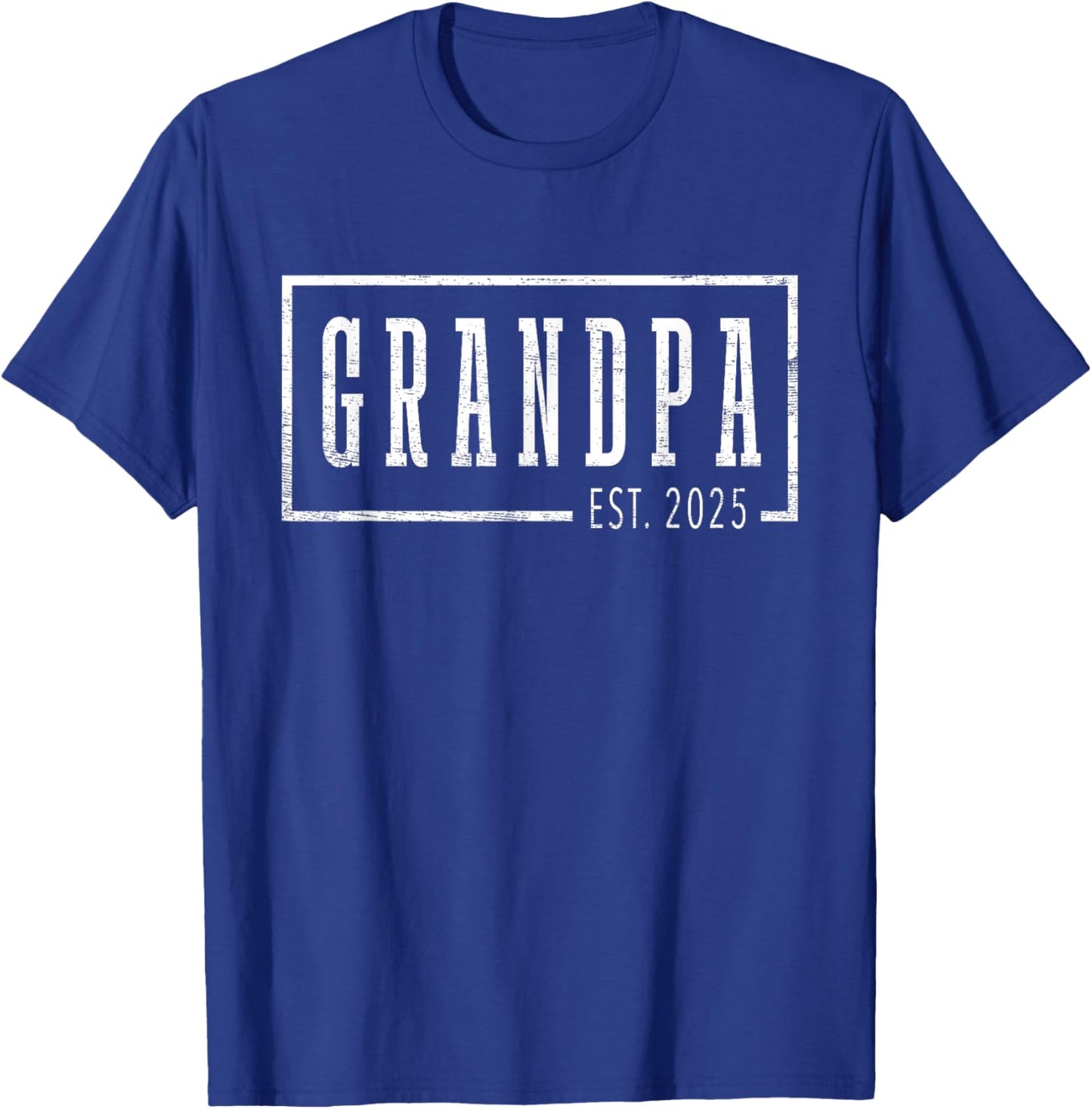 Grandpa 2025 Grandpa To Be Gifts Sleek Framed Design T-Shirt - T-Shirt | Royal