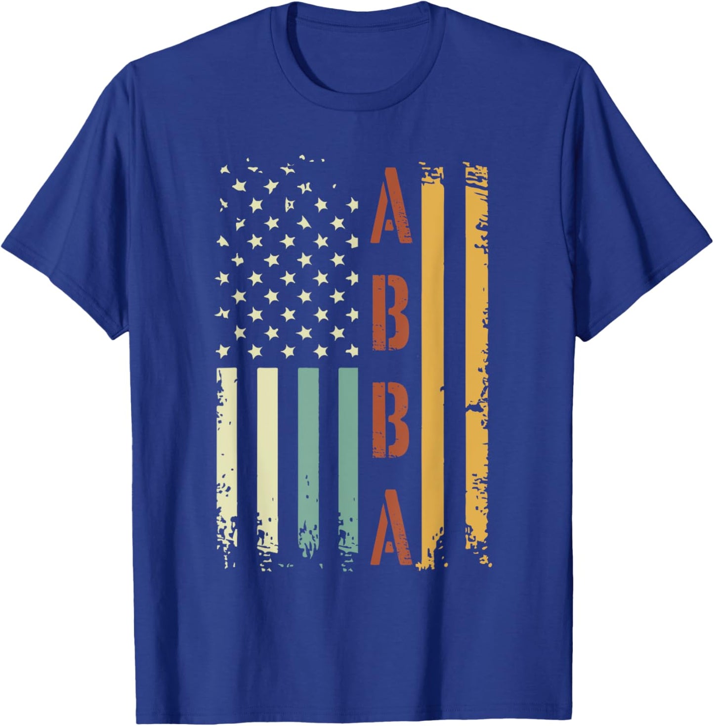 Abba Vintage American Flag Father's Day 4th of July T-Shirt - T-Shirt | Royal