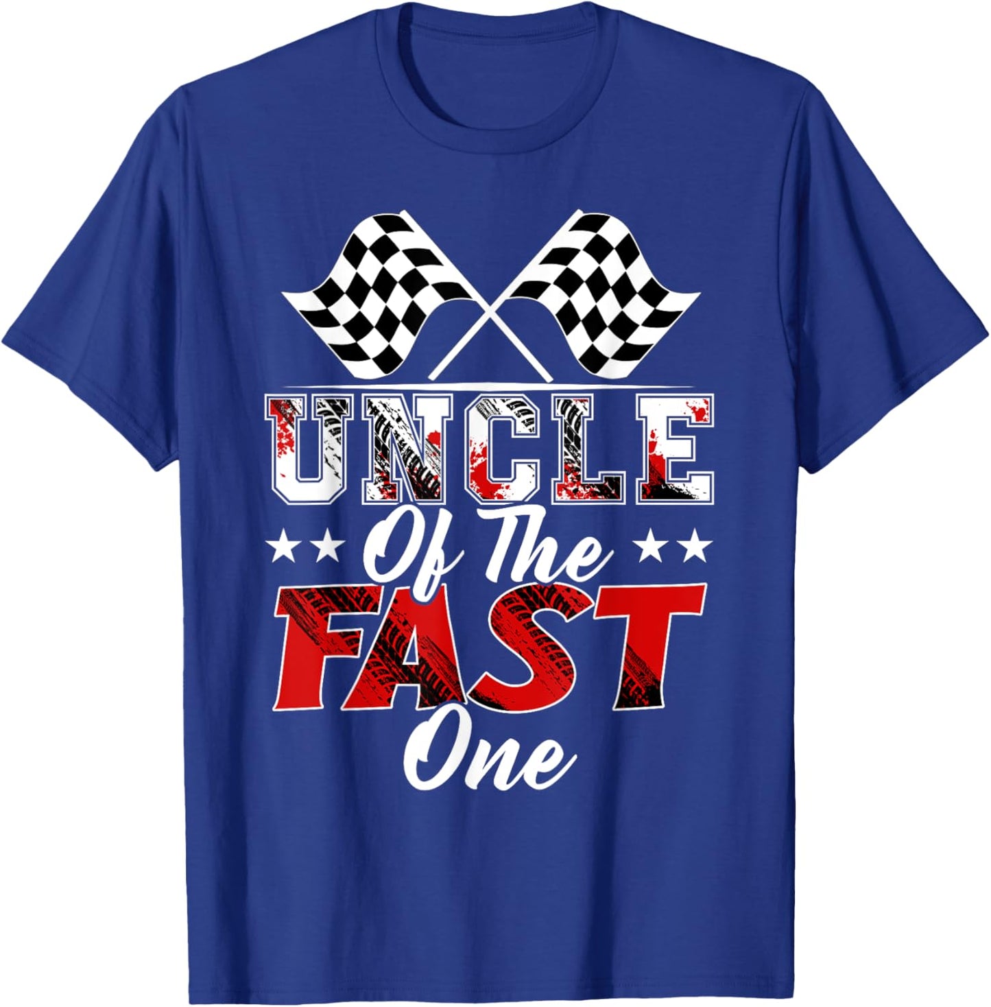 Uncle Of The Fast One First Birthday Racing Car Family T-Shirt - T-Shirt | Royal
