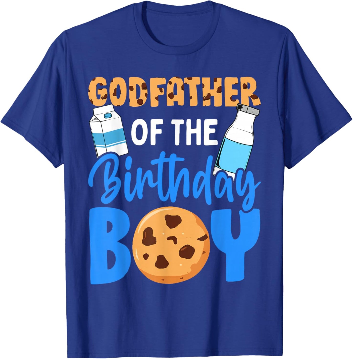 Godfather of the birthday boy Milk and Cookies 1st birthday T-Shirt - T-Shirt | Royal