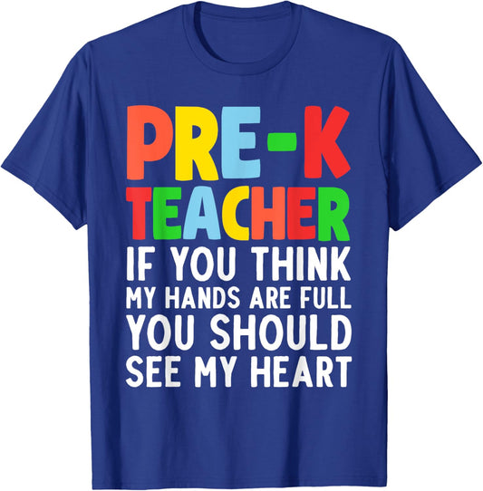 Pre-K Teacher Design Women Pre Kindergarten Teacher T-Shirt - T-Shirt | Royal