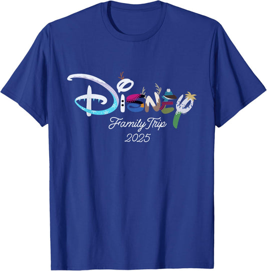 Disney Logo Frozen Elsa Anna Olaf Disney Family Trip 2025 T-Shirt - T-Shirt | Royal