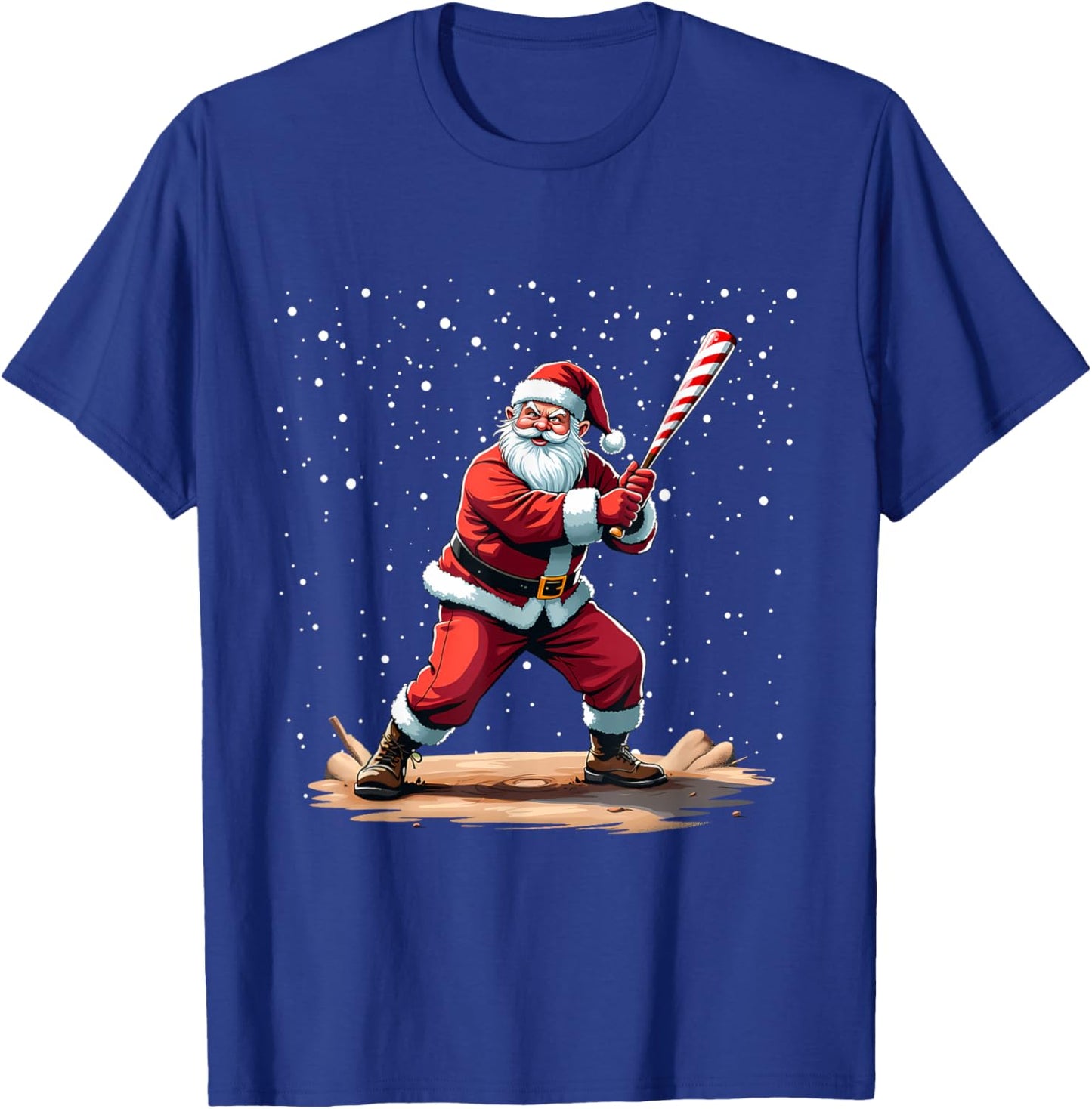 Santa Claus Baseball Player Christmas Winter Holiday Costume T-Shirt - T-Shirt | Royal