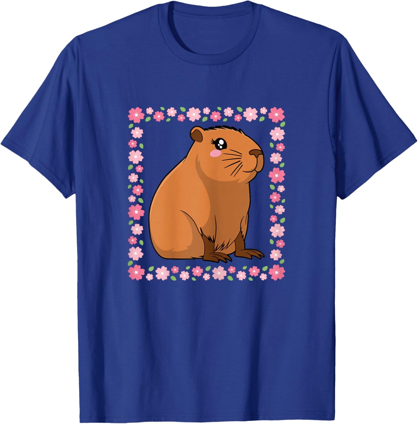 Cute Capybara Flower Capybara Lover Women Girls T-Shirt - T-Shirt | Royal