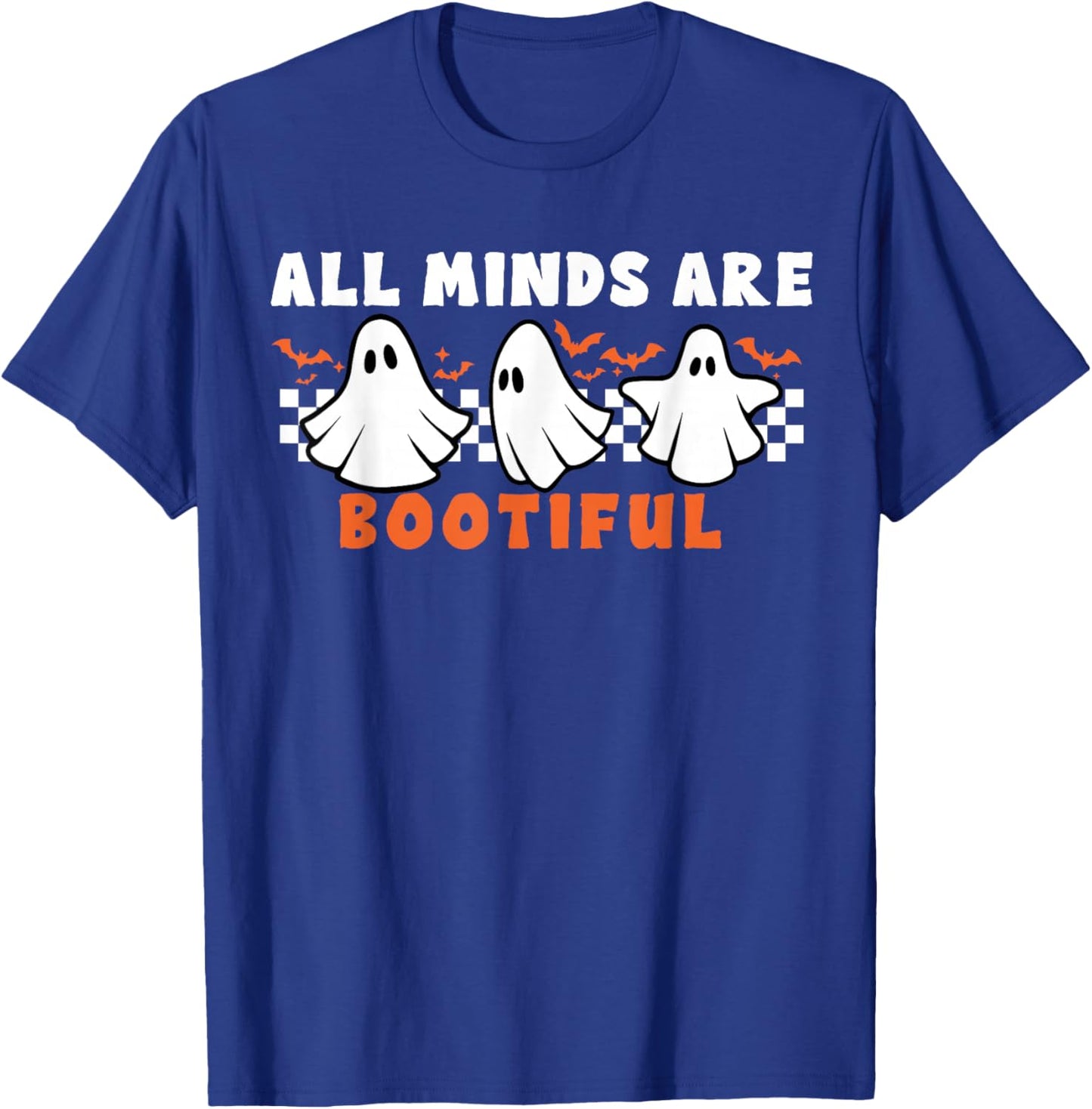 Mental Health Autism Awareness Ghost Teacher Halloween T-Shirt - T-Shirt | Royal