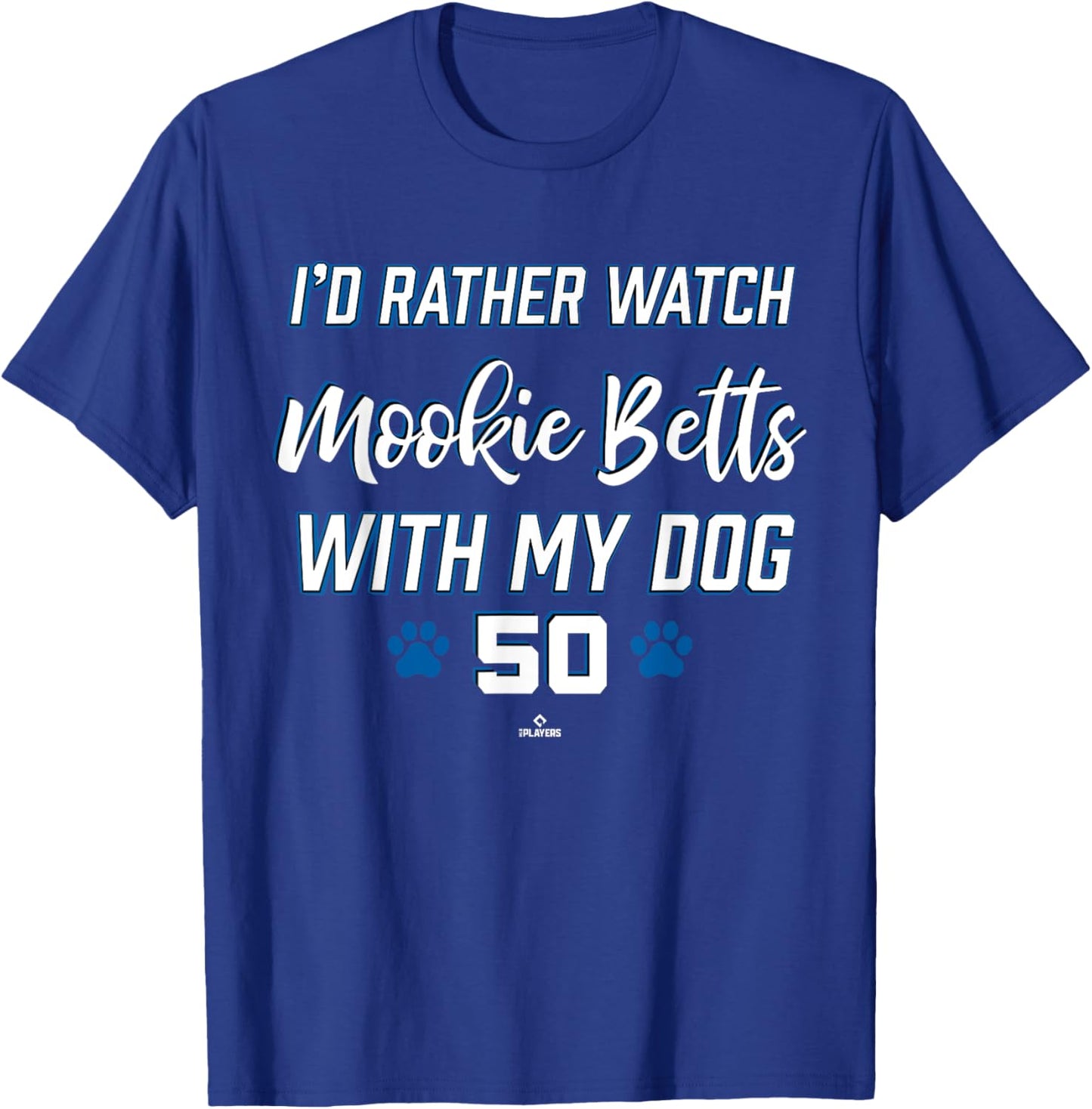 With My Dog Mookie Betts Los Angeles Baseball MLBPA T-Shirt - T-Shirt | Royal