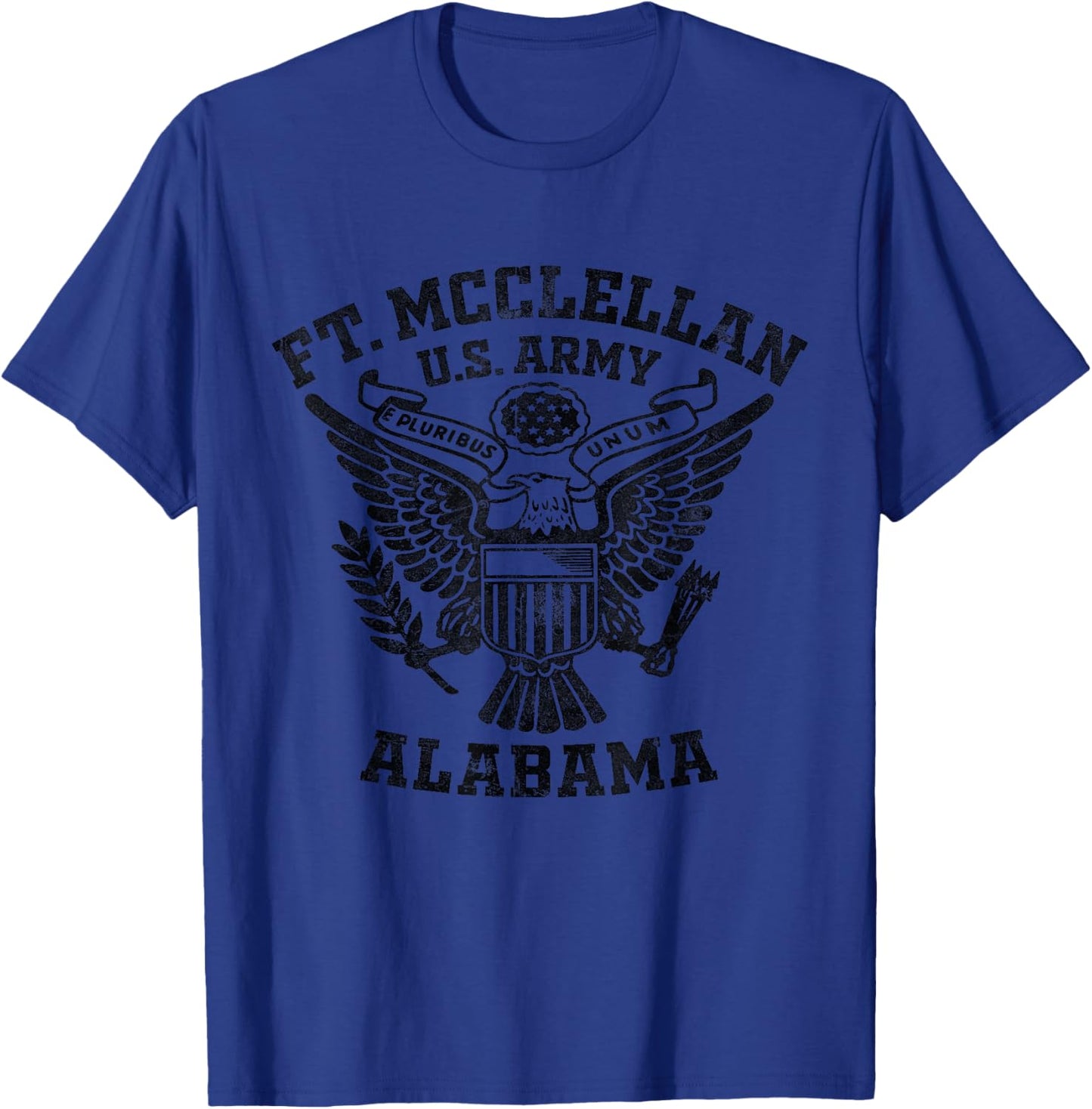 Fort McClellan Military Base Alabama AL Veteran Vintage T-Shirt - T-Shirt | Royal