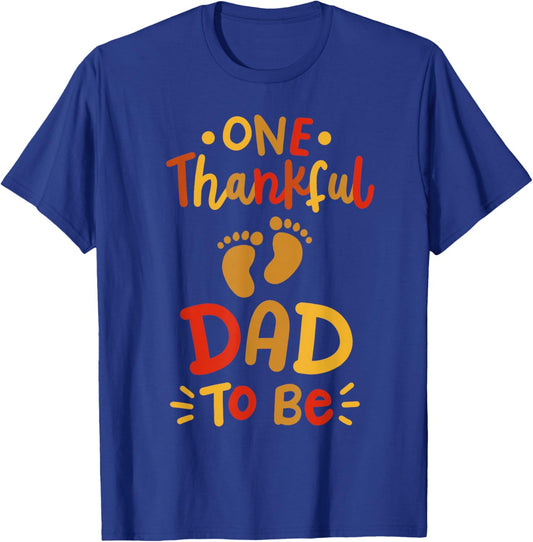 Thanksgiving Pregnancy Announcement Thankful Dad Family T-Shirt - T-Shirt | Royal