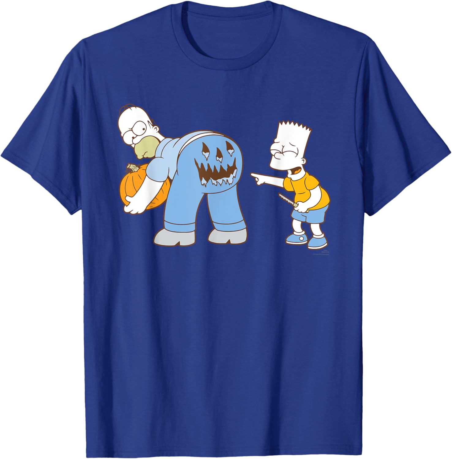 The Simpsons Halloween Bart and Homer Jack-O’-Lantern Butt T-Shirt - T-Shirt | Royal