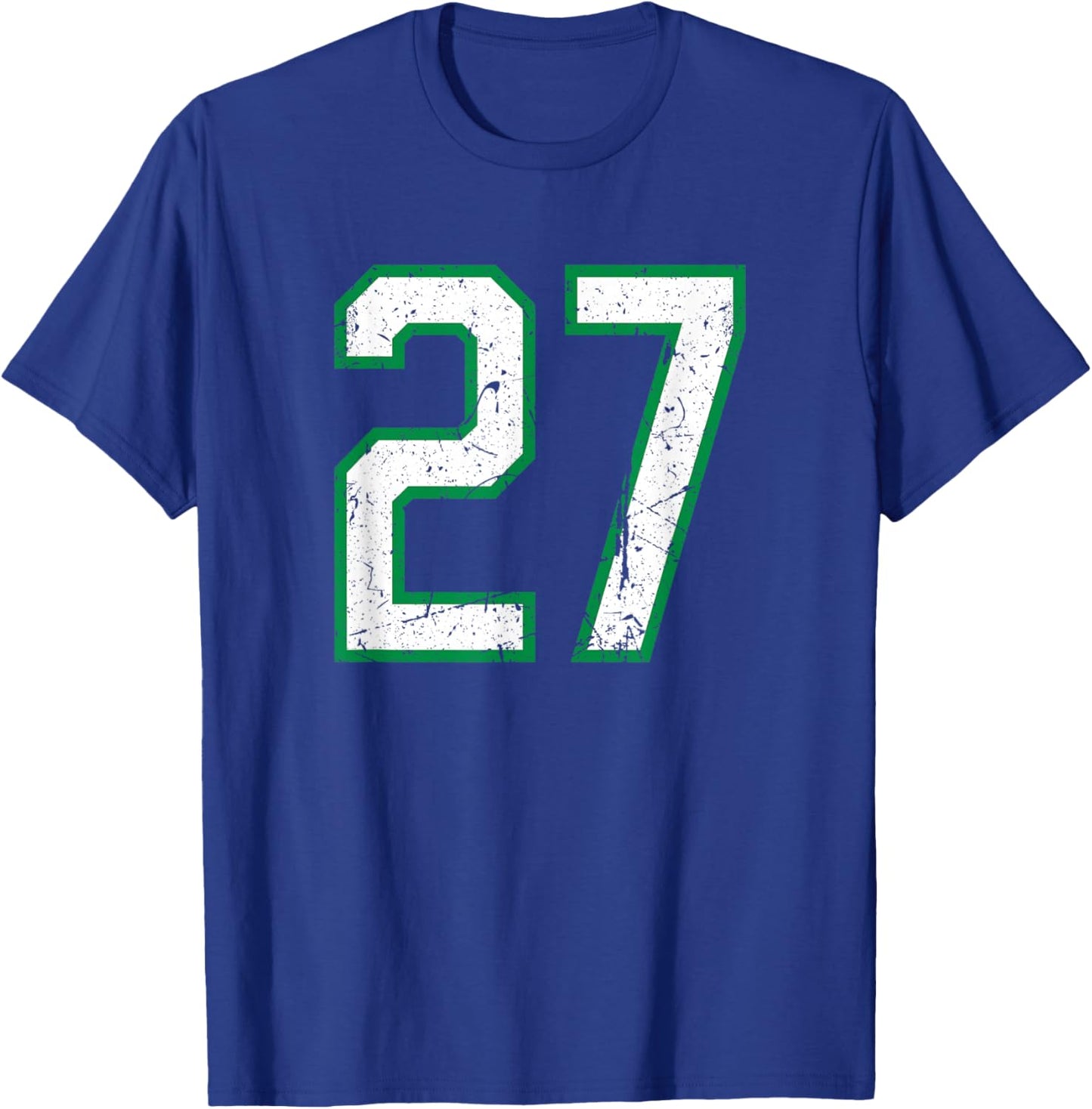 Vintage Sports Number #27 T-Shirt - T-Shirt | Royal