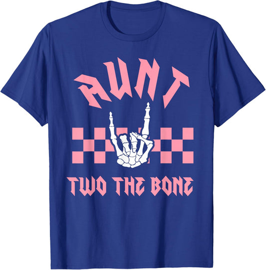 Aunt Bad Two the Bone Birthday 2 Years Old Birthday T-Shirt - T-Shirt | Royal