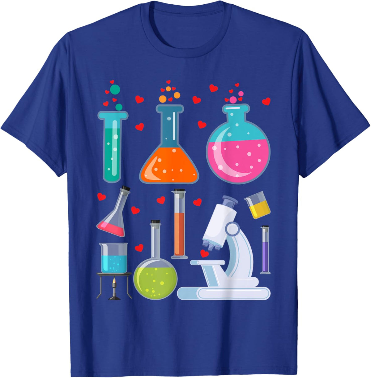 Cute Chemistry Hearts Science Valentines Nerd T-Shirt - T-Shirt | Royal