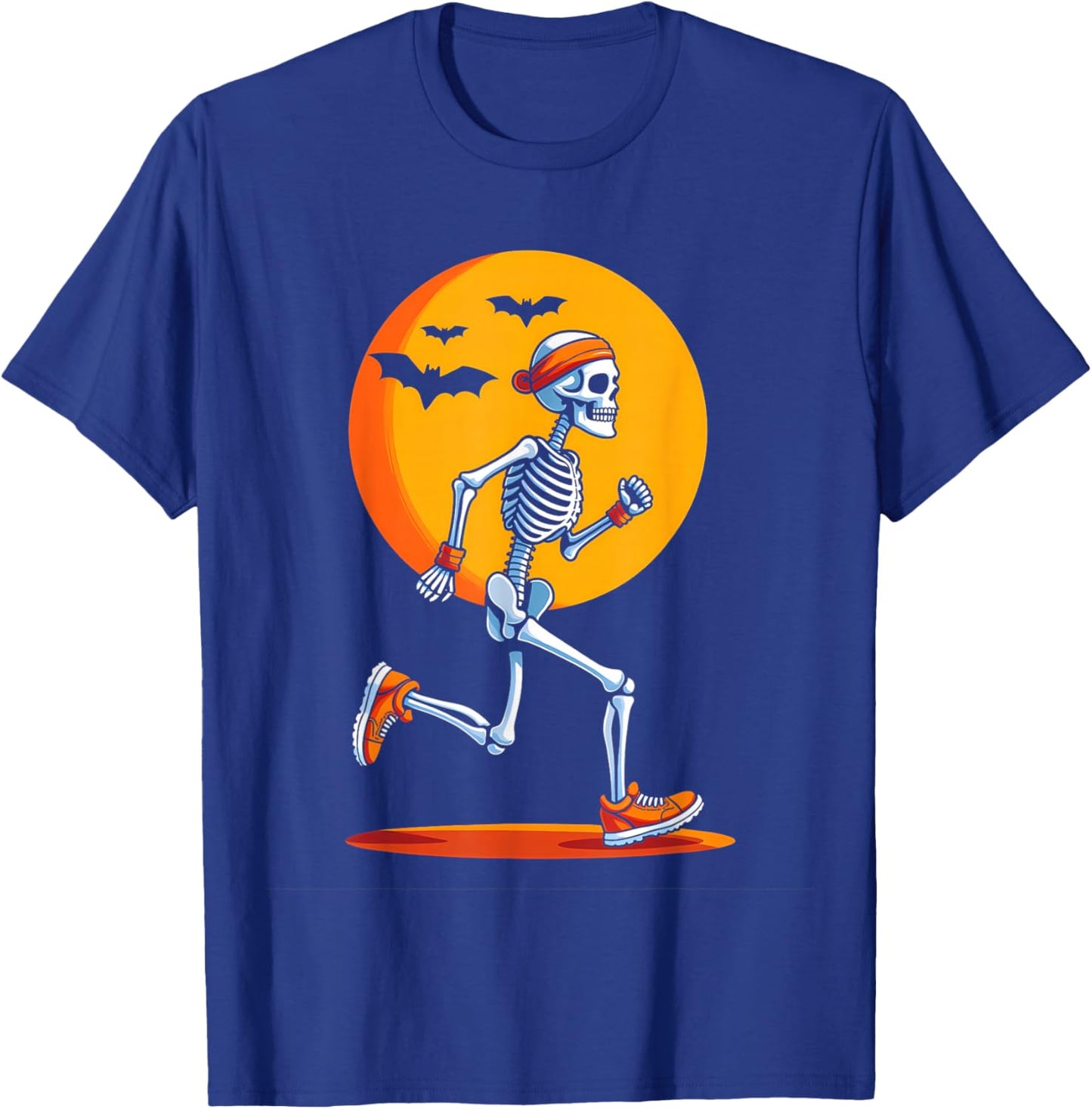 Running Skeleton Funny Halloween Costume T-Shirt - T-Shirt | Royal