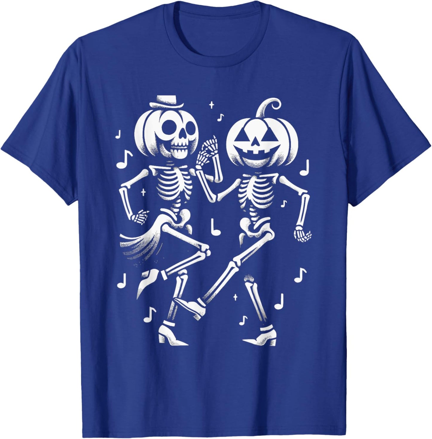 Pumpkin Skeleton Dancing Tap Dance Vantage Halloween T-Shirt - T-Shirt | Royal
