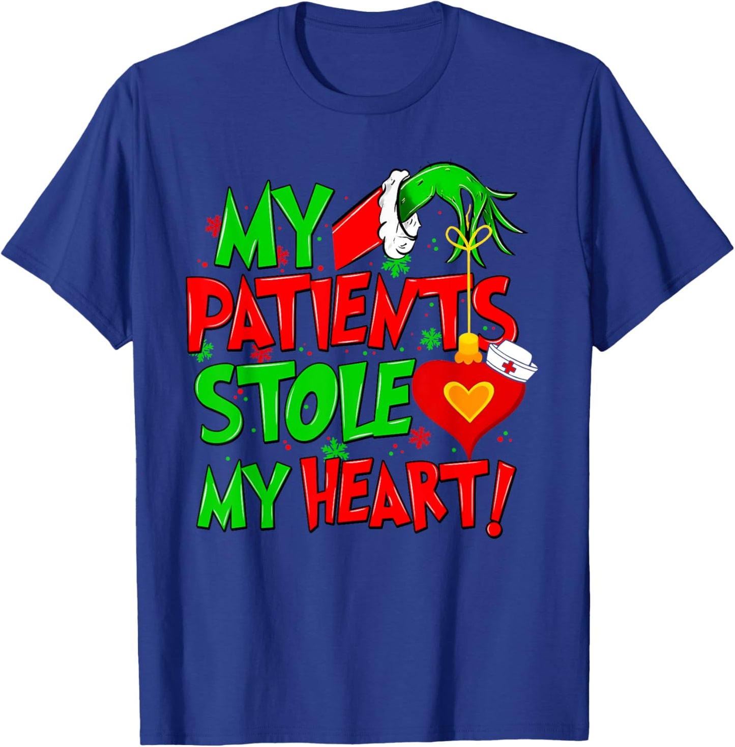 My Patients Stole My Heart Merry Christmas Xmas Nurse Doctor T-Shirt - T-Shirt | Royal
