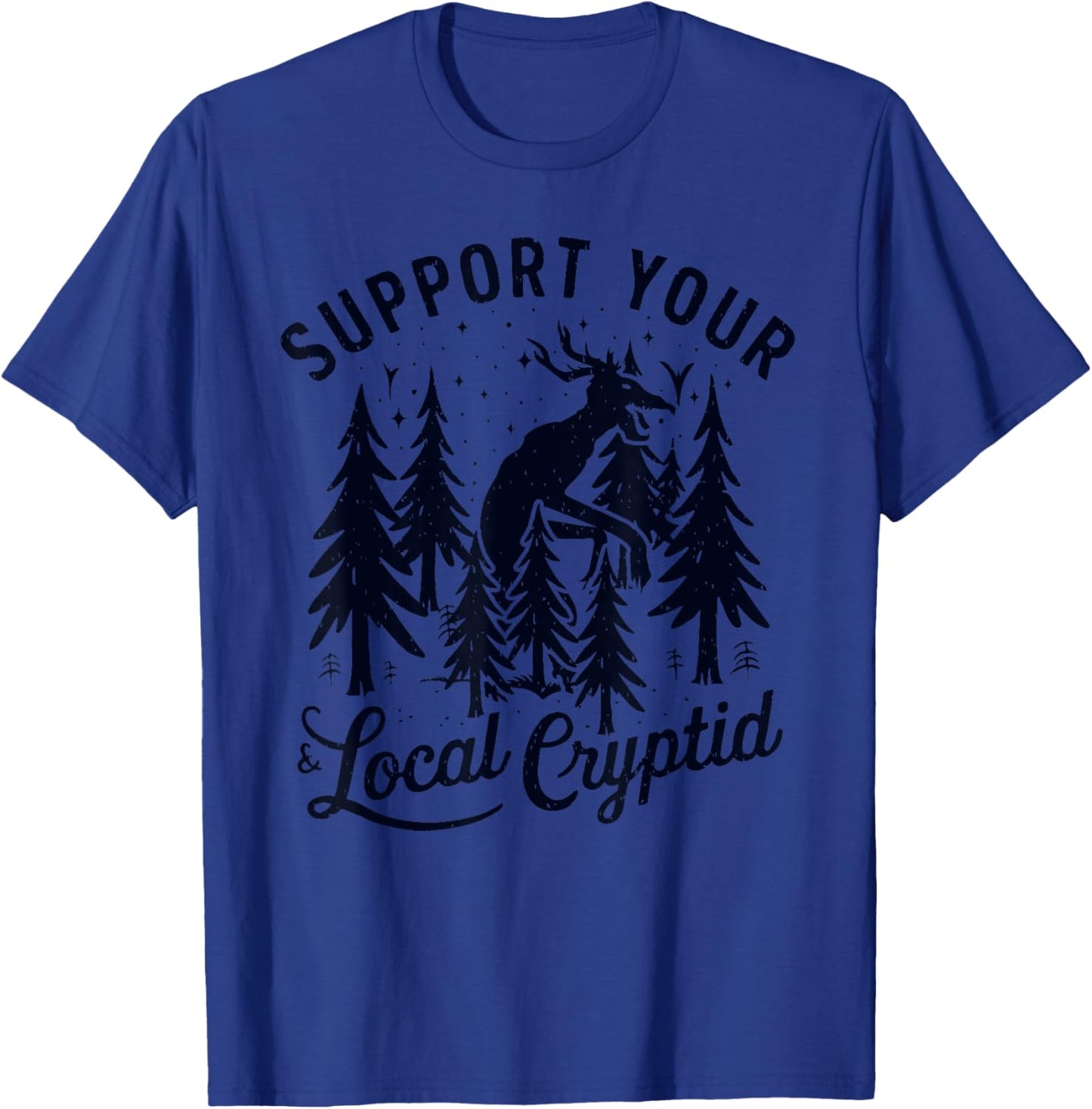 Official Cryptid Research Team Wendigo Hunting Creatures T-Shirt - T-Shirt | Royal