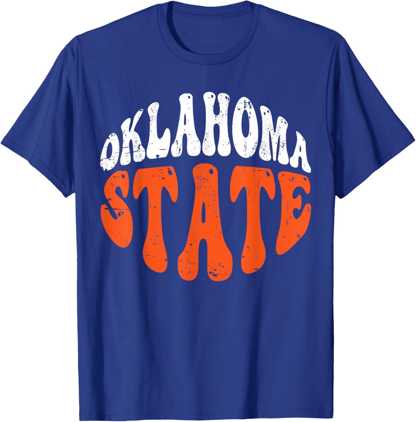 Oklahoma State .Retro Vintage Distressed Design American T-Shirt - T-Shirt | Royal