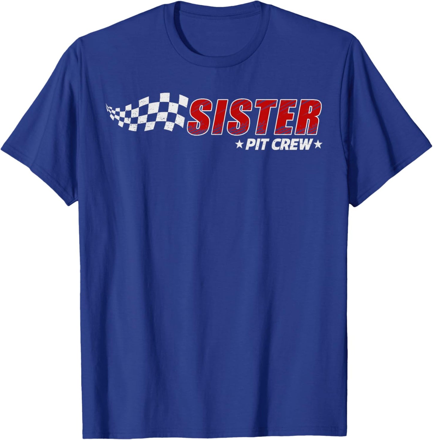 Sister Pit Crew Race Car Birthday Family Matching Pit Crew T-Shirt - T-Shirt | Royal
