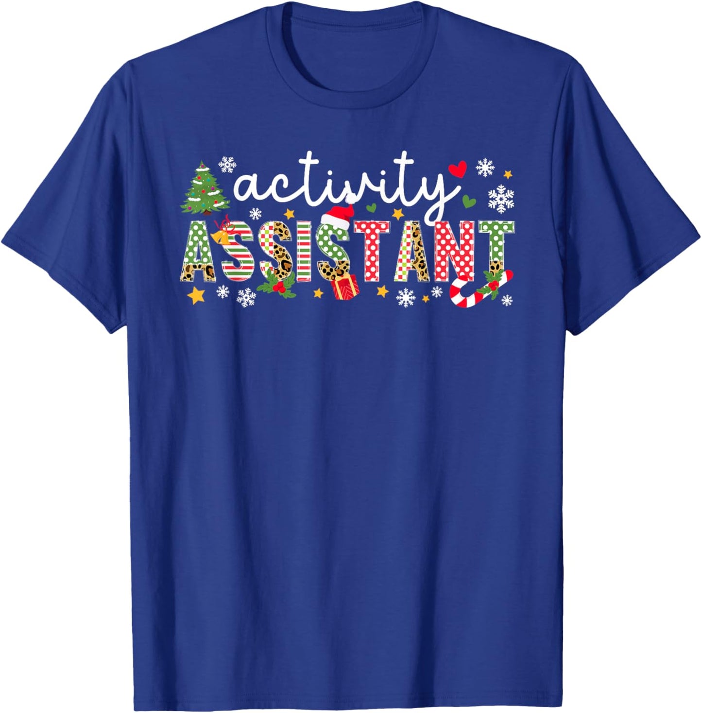 Activity Assistant Christmas Activities Assistant Xmas T-Shirt - T-Shirt | Royal