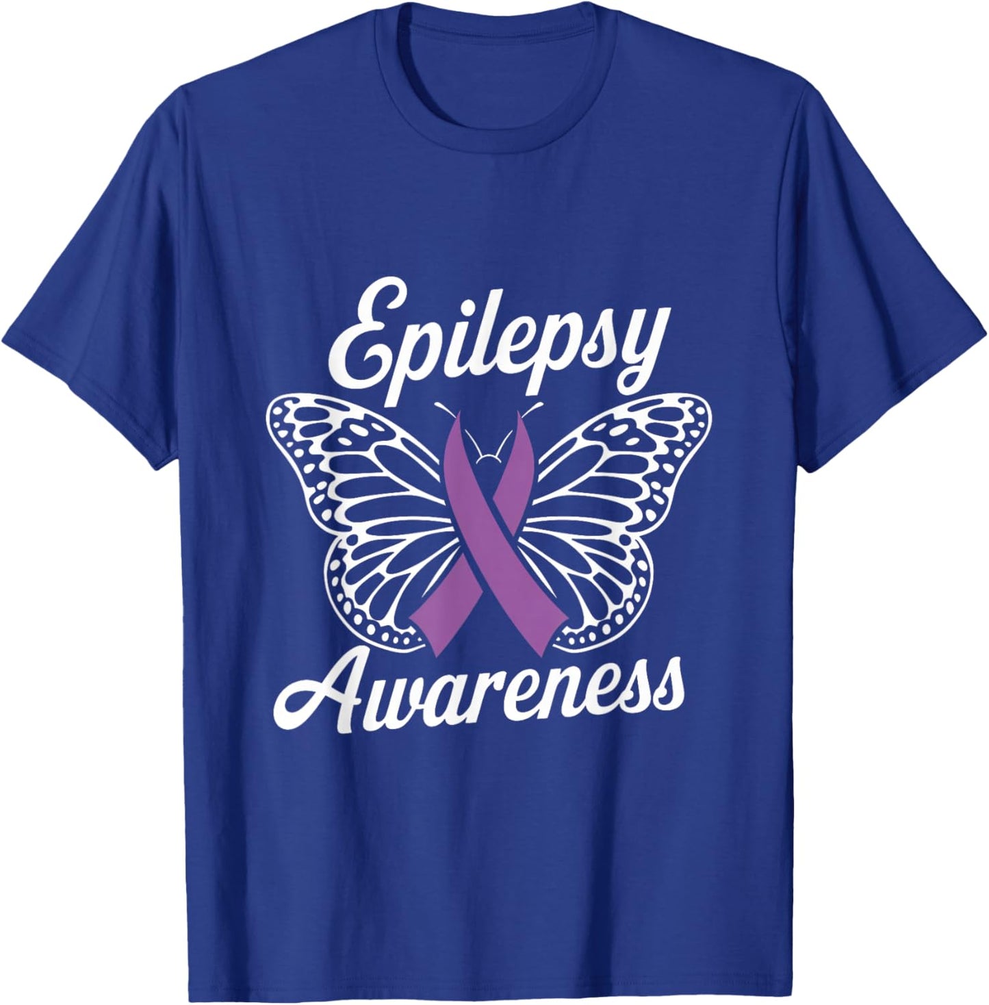 Epilepsy Awareness Month Purple Ribbon Advocate Epileptic T-Shirt - T-Shirt | Royal