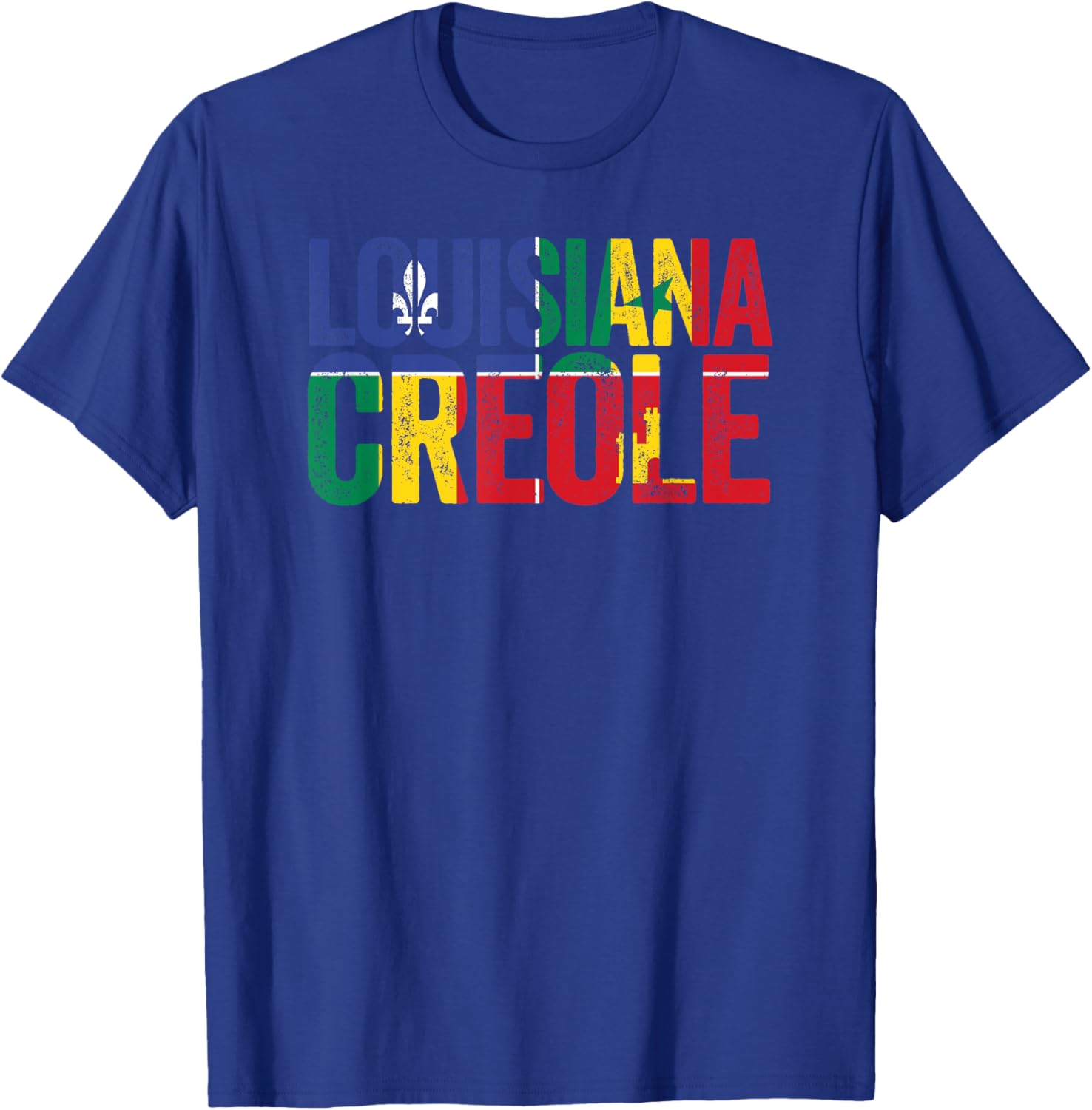 Louisiana Creole Flag Vintage T-Shirt - T-Shirt | Royal