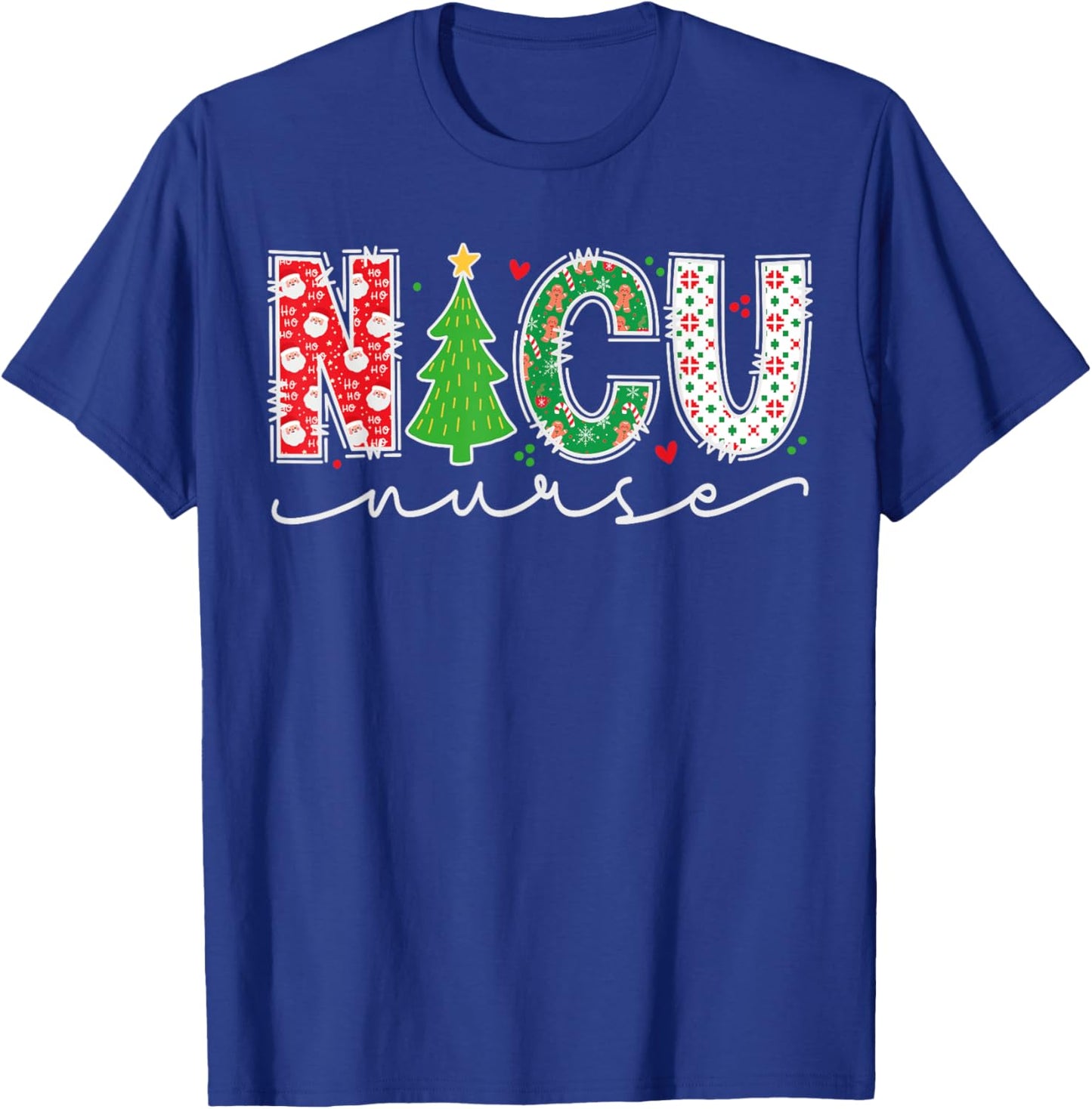 NICU Nurse Christmas Neonatal Intensive Care Unit Nurse Xmas T-Shirt - T-Shirt | Royal