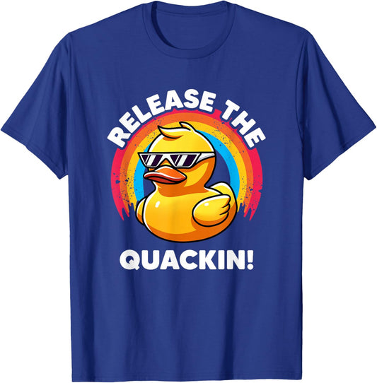 Release The Quackin I Love Duck Lovers Funny Yellow Duck T-Shirt - T-Shirt | Royal