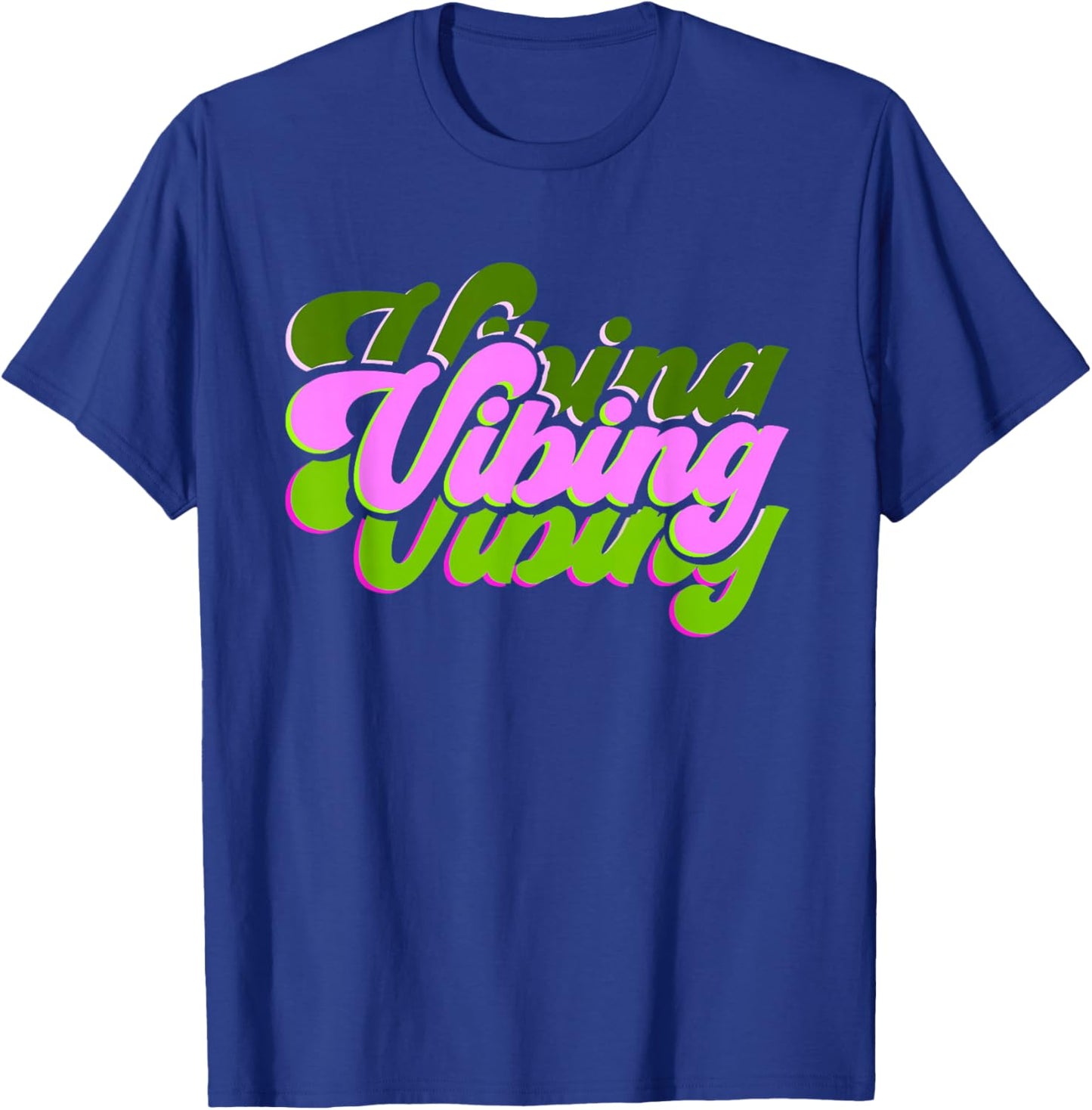 Pink and Green Vibing V2 Green and Pink Graphic T-Shirt - T-Shirt | Royal