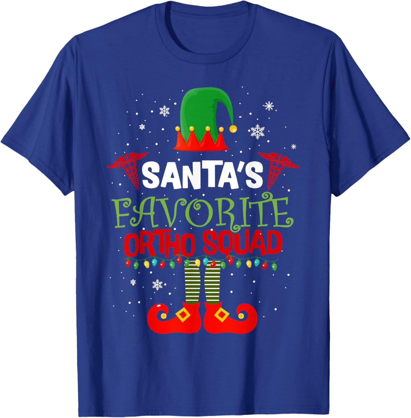 Santa Favorite Ortho Squad Elf Orthodontist Christmas Pajama T-Shirt - T-Shirt | Royal