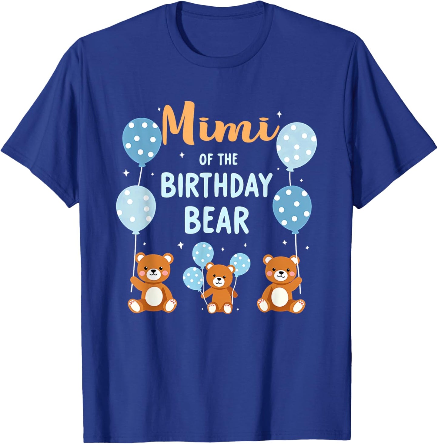 Birthday Bear Grandma Mimi Of The Birthday Boy T-Shirt - T-Shirt | Royal