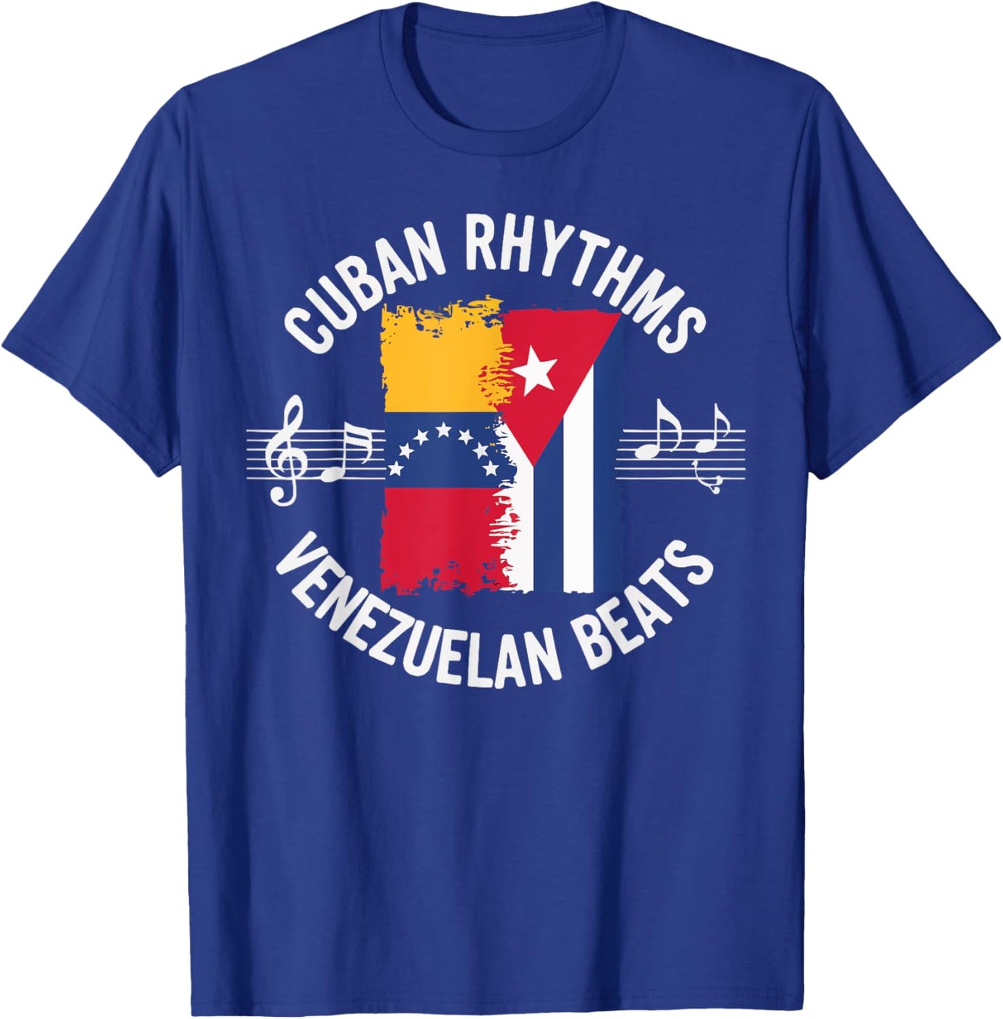 Half Venezuelan Half Cuban Cuba Flag Country Venezuela T-Shirt - T-Shirt | Royal