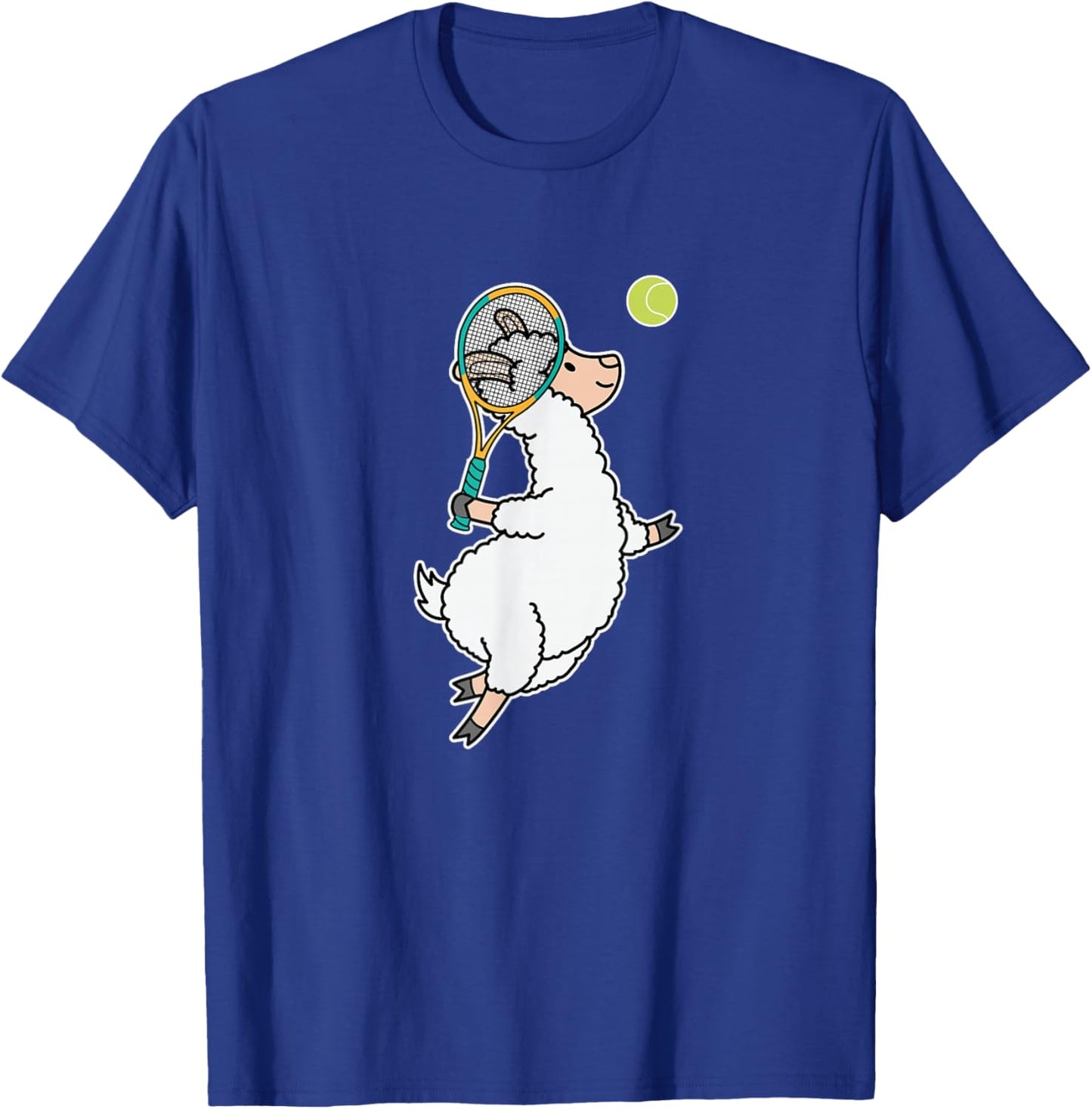 Llama plays Tennis T-Shirt - T-Shirt | Royal