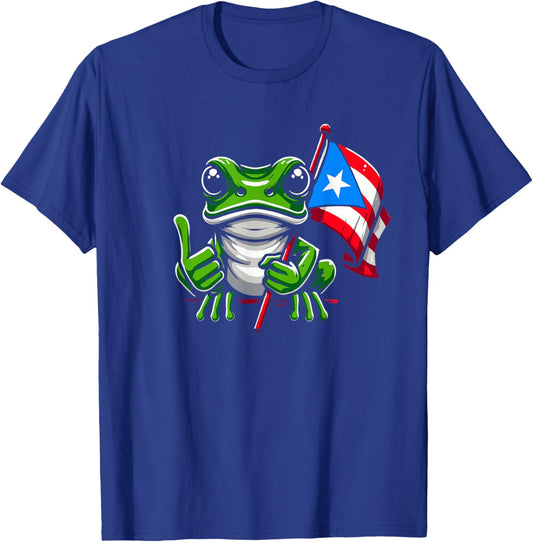 Coqui Frog Puerto Rico - Nocturnal Rainforest Taino Boricua T-Shirt - T-Shirt | Royal