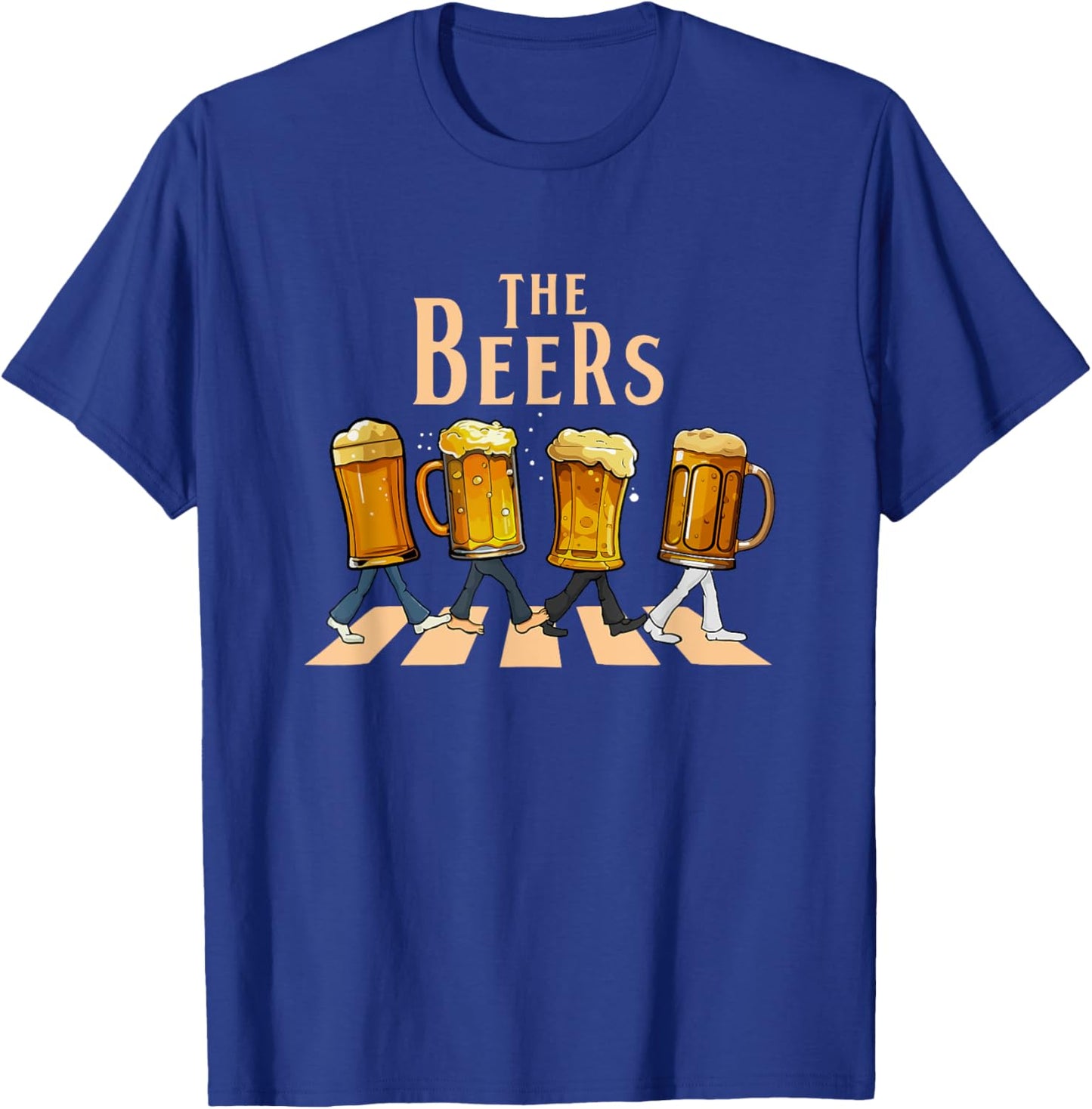 The Beers Abbey Road Parody Funny Beer Lovers Funny Parody T-Shirt - T-Shirt | Royal